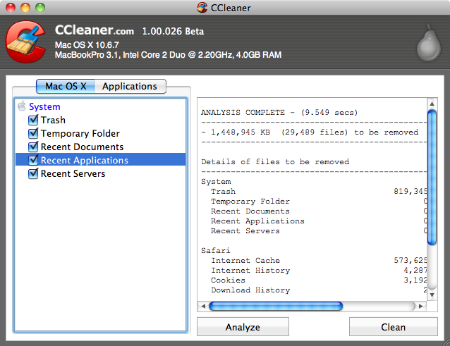 mac free cleaner ccleaner